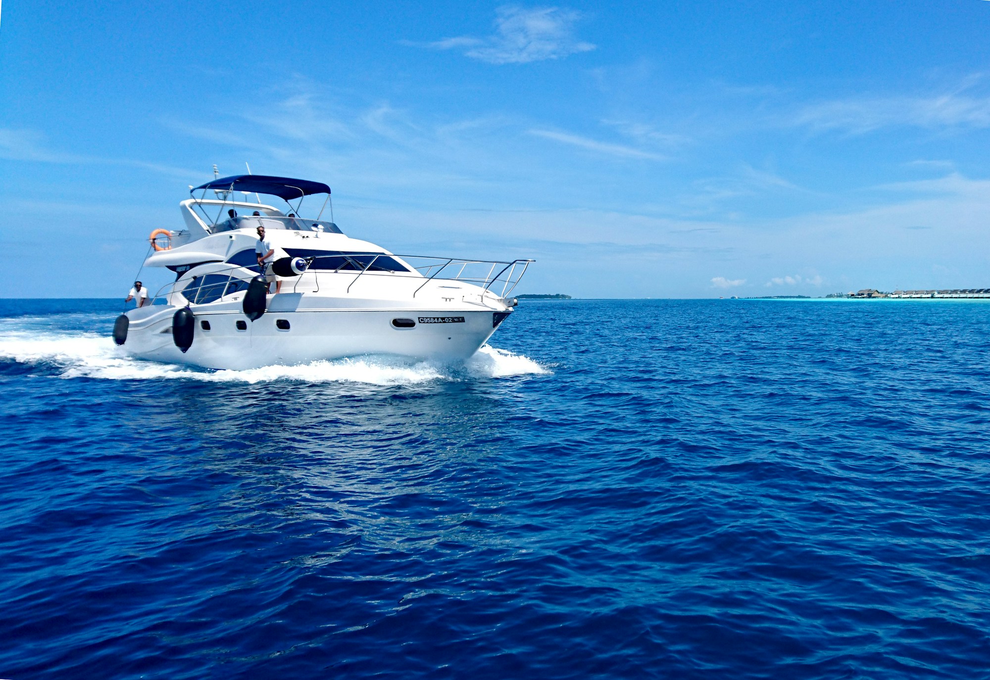 Yacht cruising on the ocean